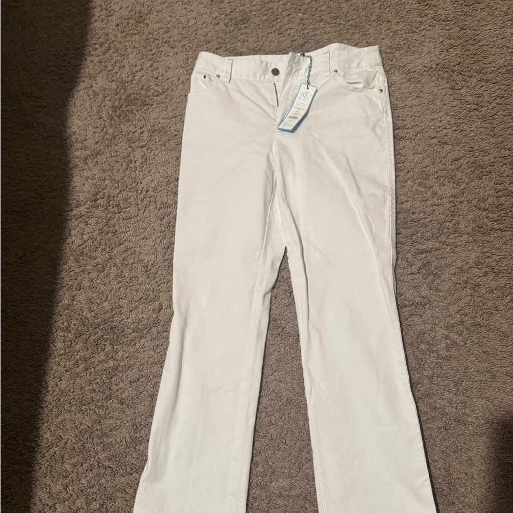 Draper James White Kick Flare Jeans (Size 26)
